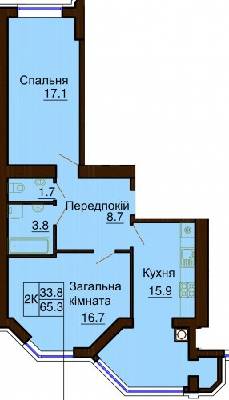 2-комнатная 65.3 м² в ЖК София Клубный от 15 000 грн/м², с. Софиевская Борщаговка