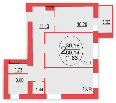 2-кімнатна 60.14 м² в ЖК Софія Київська від 13 000 грн/м², с. Софіївська Борщагівка