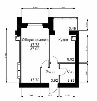 1-кімнатна 37.92 м² в ЖК Софіївський квартал від 20 600 грн/м², с. Софіївська Борщагівка