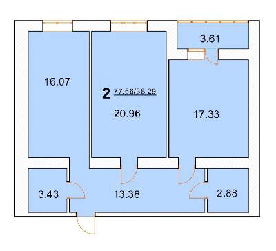 2-комнатная 77.66 м² в ЖК на ул. Новая, 31А, 31Б от 20 000 грн/м², г. Борисполь