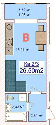 1-комнатная 26.5 м² в ЖК Цветочный от 15 450 грн/м², пгт Ворзель
