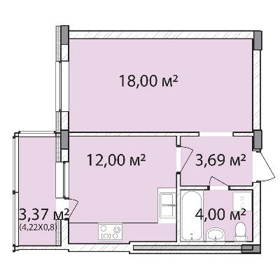 1-кімнатна 41.06 м² в ЖК Лавандовий від 17 300 грн/м², м. Бровари