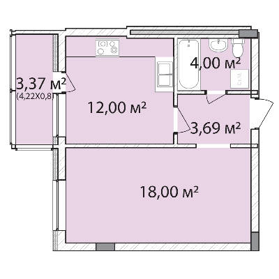 1-кімнатна 41.06 м² в ЖК Лавандовий від 17 300 грн/м², м. Бровари