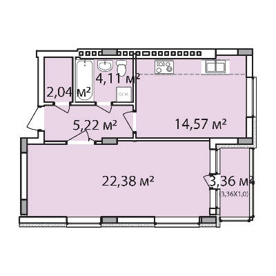 1-комнатная 51.68 м² в ЖК Лавандовый от 33 000 грн/м², г. Бровары