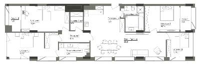 3-комнатная 124.13 м² в ЖК Washington Concept House от 58 362 грн/м², Киев