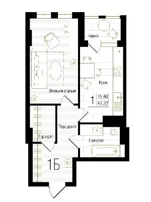 1-комнатная 49.22 м² в ЖК New York Concept House от 63 600 грн/м², Киев