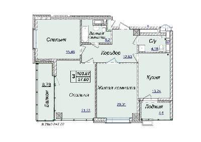 3-комнатная 103.87 м² в ЖК Новопечерские Липки от 34 390 грн/м², Киев