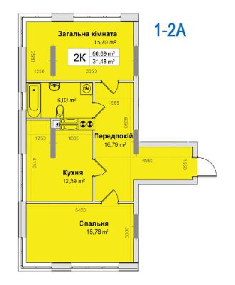 2-комнатная 66.69 м² в ЖК Ривьера от 24 000 грн/м², Киев