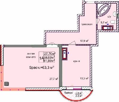 1-комнатная 63.3 м² в ЖК Aqua Marine от 24 650 грн/м², Одесса