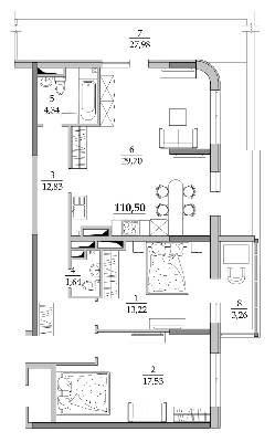 2-комнатная 110.5 м² в Мкрн Таировские сады от 19 550 грн/м², с. Лиманка