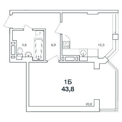 1-комнатная 43.8 м² в ЖК Новая Европа от 17 800 грн/м², с. Иличанка