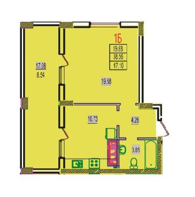 1-комнатная 47.1 м² в ЖК RosenTal от 15 400 грн/м², с. Лиманка
