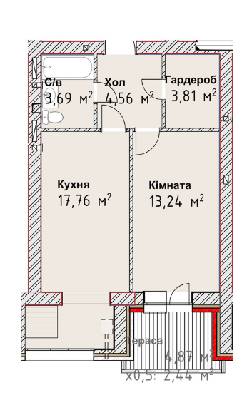 1-комнатная 45.5 м² в ЖК Чайка Люкс от 17 500 грн/м², Одесса