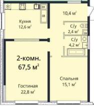 2-комнатная 67.5 м² в ЖК Sea View от 35 900 грн/м², Одесса