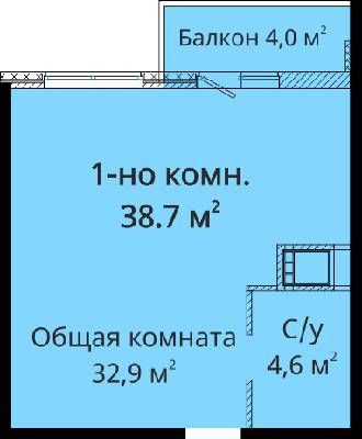 1-комнатная 38.7 м² в ЖК Михайловский городок от 21 000 грн/м², Одесса