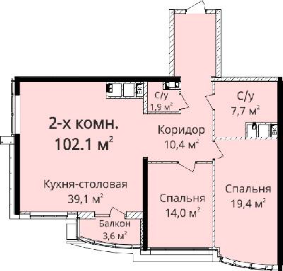 2-комнатная 102.1 м² в ЖК Четыре сезона от 23 200 грн/м², Одесса