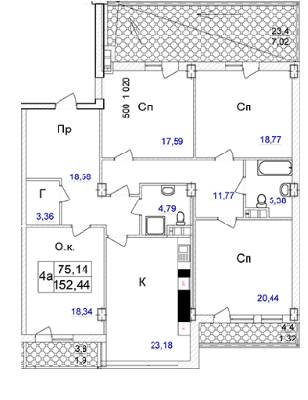 4-комнатная 153.9 м² в ЖК Ясная Поляна 2 от 36 600 грн/м², Одесса