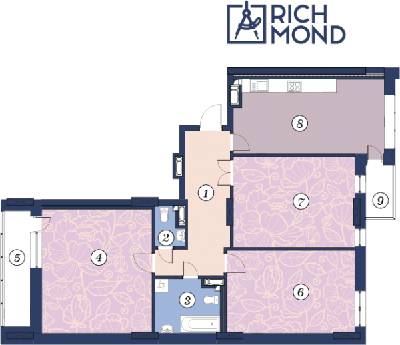 3-комнатная 123.4 м² в ЖК Richmond от 56 800 грн/м², Киев