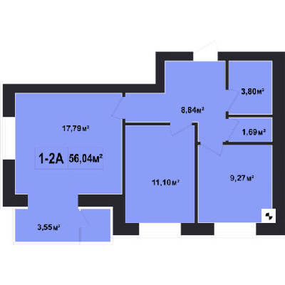 2-комнатная 56.04 м² в ЖК Покровский от 17 950 грн/м², пгт Гостомель