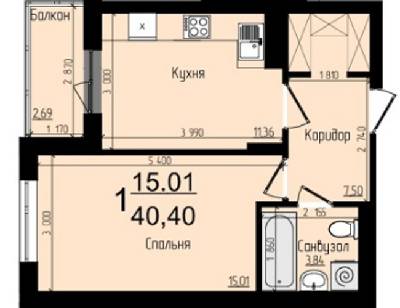 1-комнатная 40.4 м² в ЖК Plus от застройщика, Львов