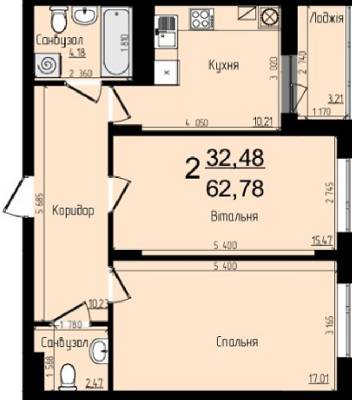 2-комнатная 62.78 м² в ЖК Plus от застройщика, Львов