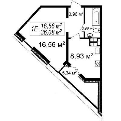 1-комнатная 36.08 м² в ЖК Счастливый Platinum от 38 000 грн/м², Львов