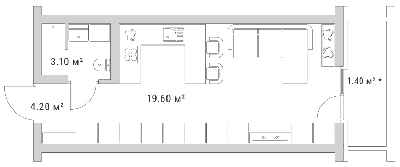 1-комнатная 28.3 м² в ЖК Standard One от 48 412 грн/м², Киев