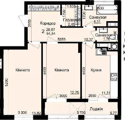 2-комнатная 64.54 м² в ЖК Globus Park от 16 500 грн/м², с. Сокольники