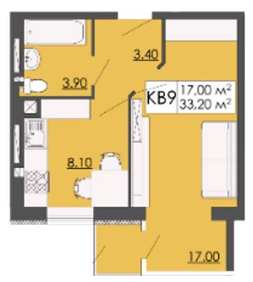 1-комнатная 33.2 м² в ЖК Родинна казка от 12 000 грн/м², пгт Запытов