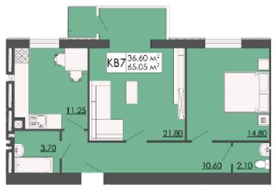 2-комнатная 65.05 м² в ЖК Родинна казка от 12 000 грн/м², пгт Запытов