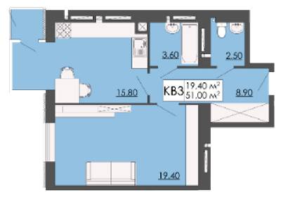 1-комнатная 51 м² в ЖК Родинна казка от 12 000 грн/м², пгт Запытов