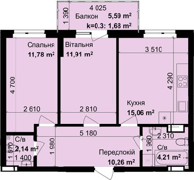2-кімнатна 57.04 м² в ЖК Кришталевi джерела від 510 000 грн/м², Київ