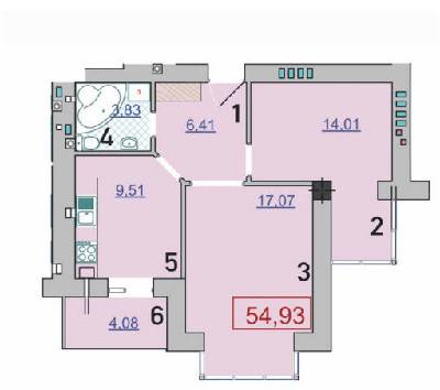2-комнатная 54.93 м² в ЖК Квартал Левада от 11 500 грн/м², Ивано-Франковск