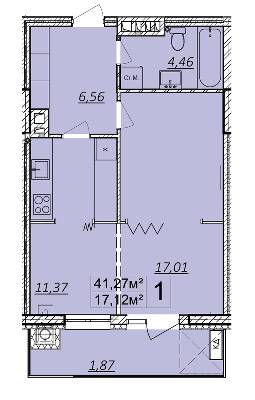 1-комнатная 41.27 м² в ЖК Дружба Хаус от 11 000 грн/м², г. Волочиск