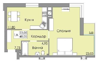 1-комнатная 48.05 м² в ЖК Панда от 19 800 грн/м², Черновцы