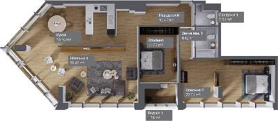 3-комнатная 128.18 м² в ЖК Philadelphia Concept House от 67 050 грн/м², Киев