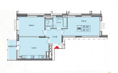 2-комнатная 68.75 м² в ЖК Озерный гай (Гатное) от 23 920 грн/м², с. Гатное