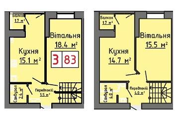 Двухуровневая 83 м² в ЖК на ул. Железнодорожная, 16 от 18 000 грн/м², Луцк