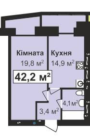 1-комнатная 42.2 м² в ЖК Жемчужина Проскурова от 14 800 грн/м², Хмельницкий