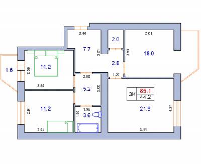 3-комнатная 85.1 м² в ЖК Фонтан от 33 950 грн/м², Хмельницкий
