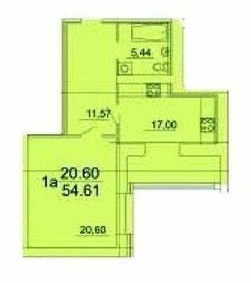 1-комнатная 54.61 м² в ЖК Резиденция от 14 700 грн/м², Винница