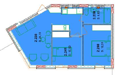 2-комнатная 51.29 м² в ЖК Сонячний квартал от 51 250 грн/м², с. Голубиное