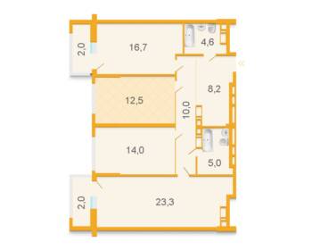 3-комнатная 98.3 м² в ЖК Караваевы Дачи от 38 000 грн/м², Киев