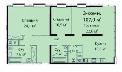 3-комнатная 107 м² в ЖК Sea View от 31 500 грн/м², Одесса