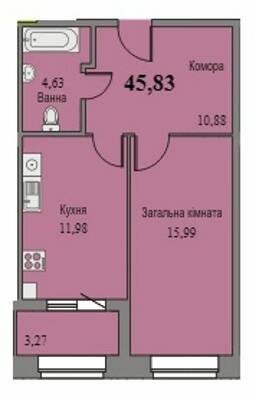 1-комнатная 45.83 м² в ЖК Парковый от 11 500 грн/м², г. Ромны