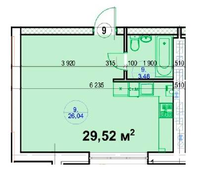 1-комнатная 29.52 м² в ЖК G-51 от 19 000 грн/м², г. Ирпень