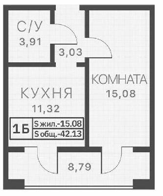 1-комнатная 42.13 м² в ЖК L7 House от 37 350 грн/м², Николаев