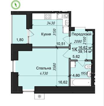 1-комнатная 39.15 м² в ЖК Дом №2 от 20 500 грн/м², г. Борисполь