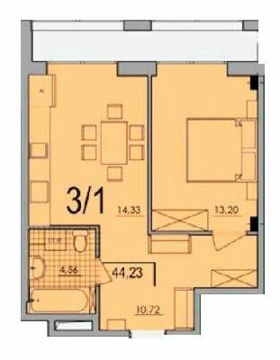 1-комнатная 44.23 м² в ЖК Comfort City от 26 150 грн/м², Днепр