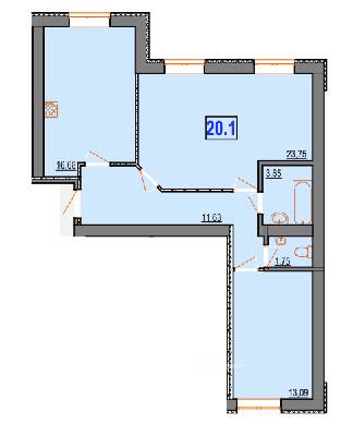2-комнатная 70.75 м² в ЖК Маєток Боздош от 12 250 грн/м², Ужгород